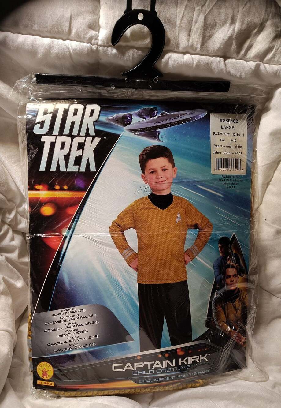 Star Trek Captain Kirk Size Large sz 12-14 Child Halloween Costume new by Rubies